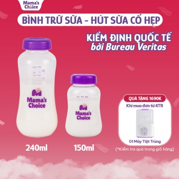 BÌNH TRỮ SỮA CỔ HẸP MAMA'S CHOICE 150ML - 240ML